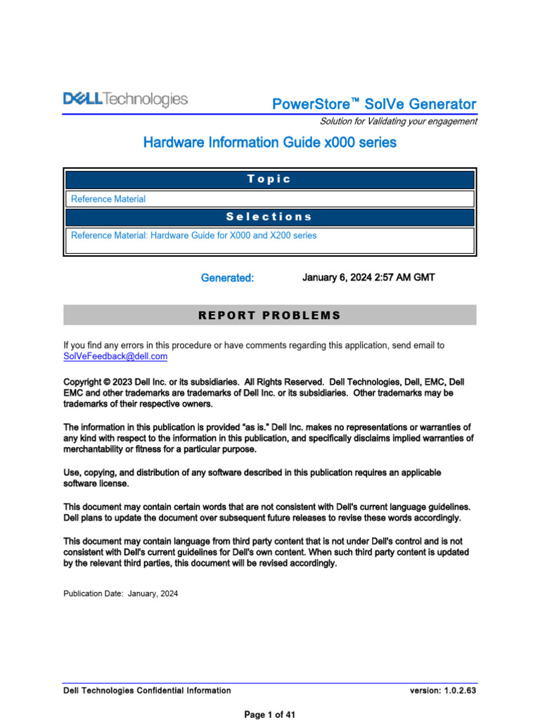 PowerStore Reference MaterialHardware Information Guide x000 Series