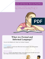 Y6 Formal and Informal Language Warm-Up