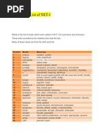 Vocabulary List of NET