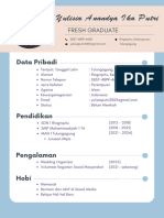 Biru Putih Minimalis Sederhana CV Lulusan Baru Resume