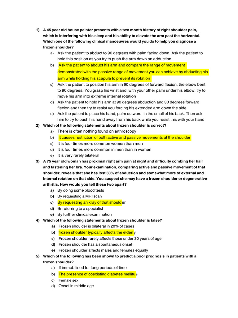 GP Practice MCQs | PDF