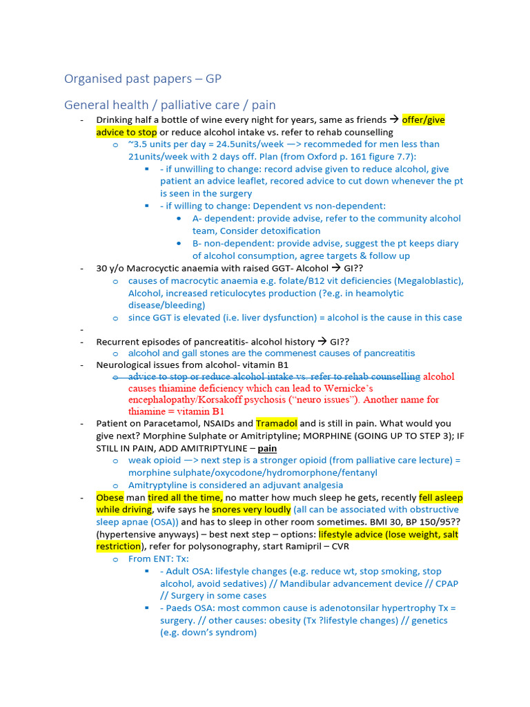 Organised Past Papers - GP | PDF | Chronic Obstructive Pulmonary ...