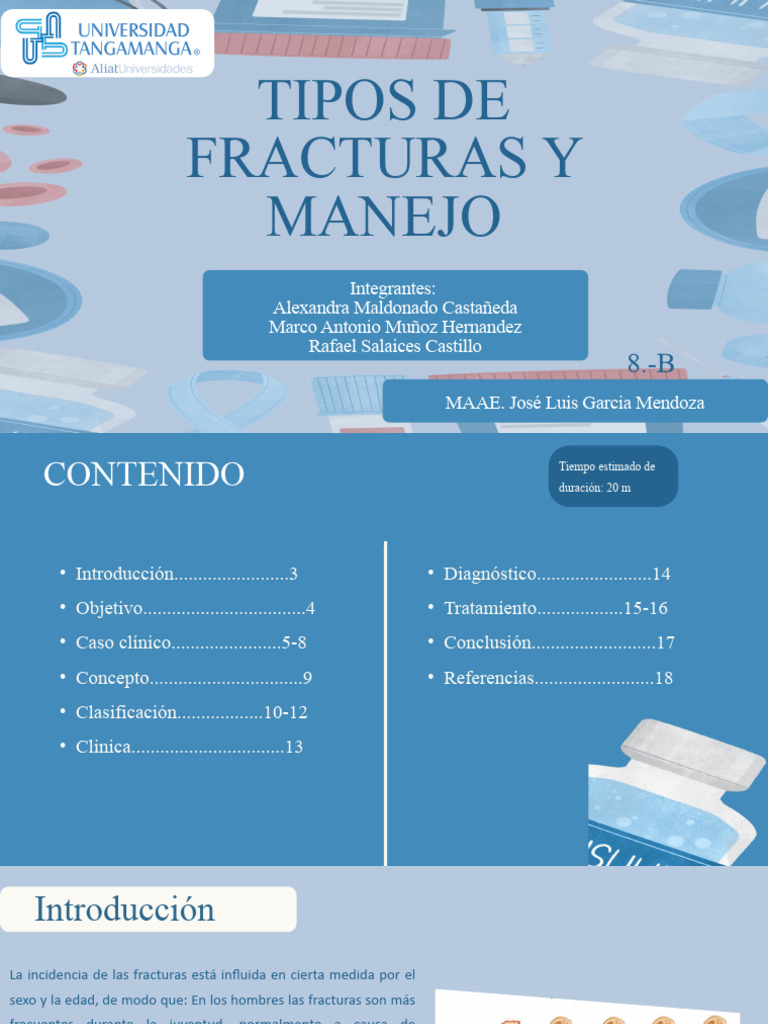 Tipos y Manejo de Fracturas Óseas | PDF | Hueso | Osteoporosis