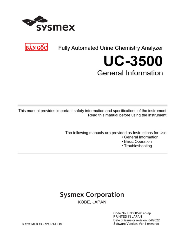 Symex UC3500 User Manual PDF Laboratories Automation