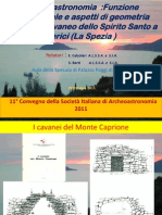 Archeoastronomia Funzione Calendariale e Aspetti Di Geometria Sacra Nel Cavaneo Dello Spirito Santo A Lerici (La Spezia)