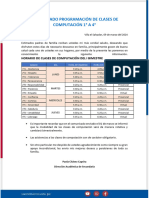 Comunicado Programación de Clases de Computación