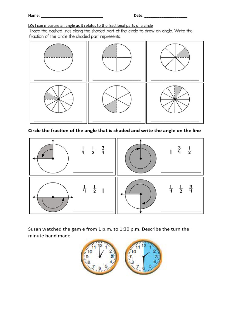 Circle The Fraction of The Angle That Is Shaded | PDF | Foreign ...