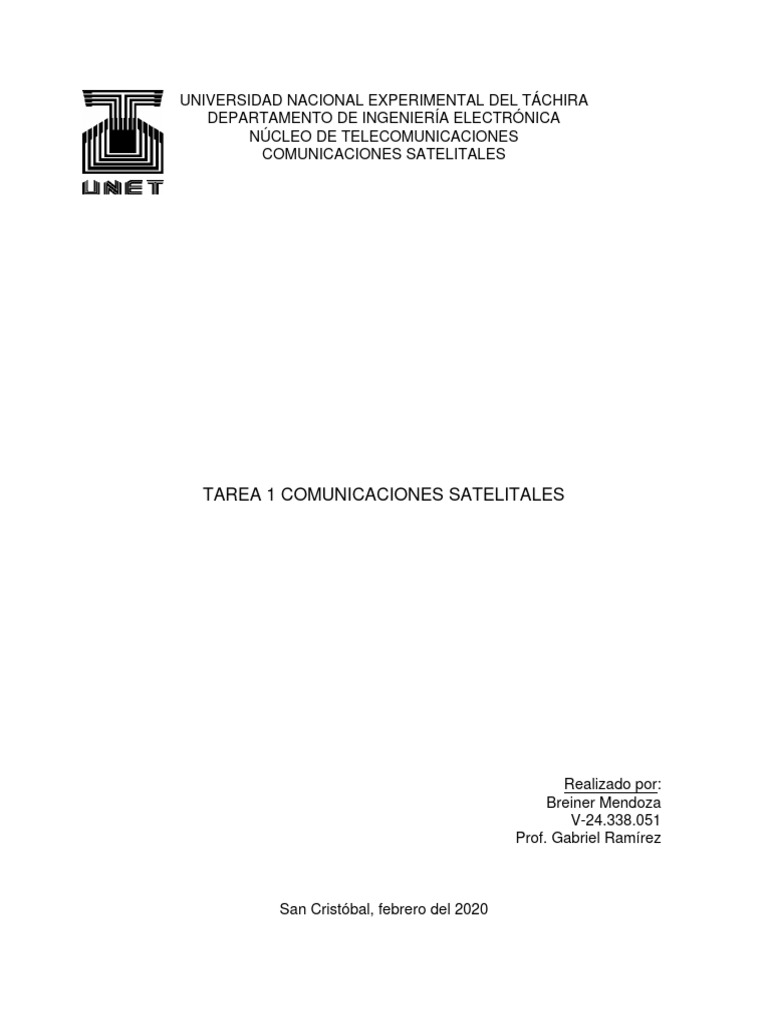 Trabajo de Breiner Tarea 1 | PDF | Motor de cohete | Satélite