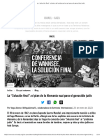 La "Solución Final" - El Plan de La Alemania Nazi para El Genocidio Judío