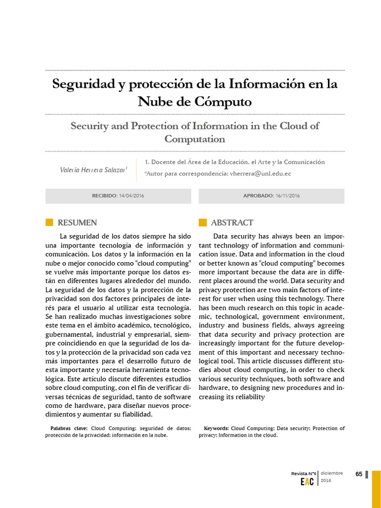 Seguridad de Datos en Cloud Computing | PDF | Computación en la nube ...