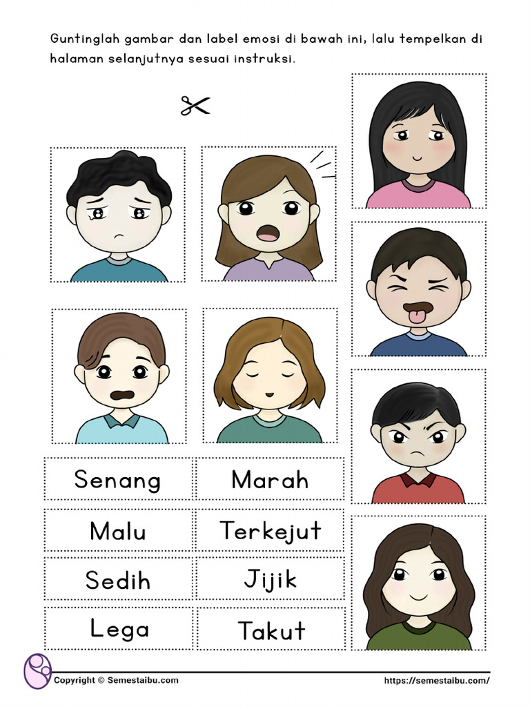 Gunting Tempel - Label Emosi - Gambar Emosi | PDF