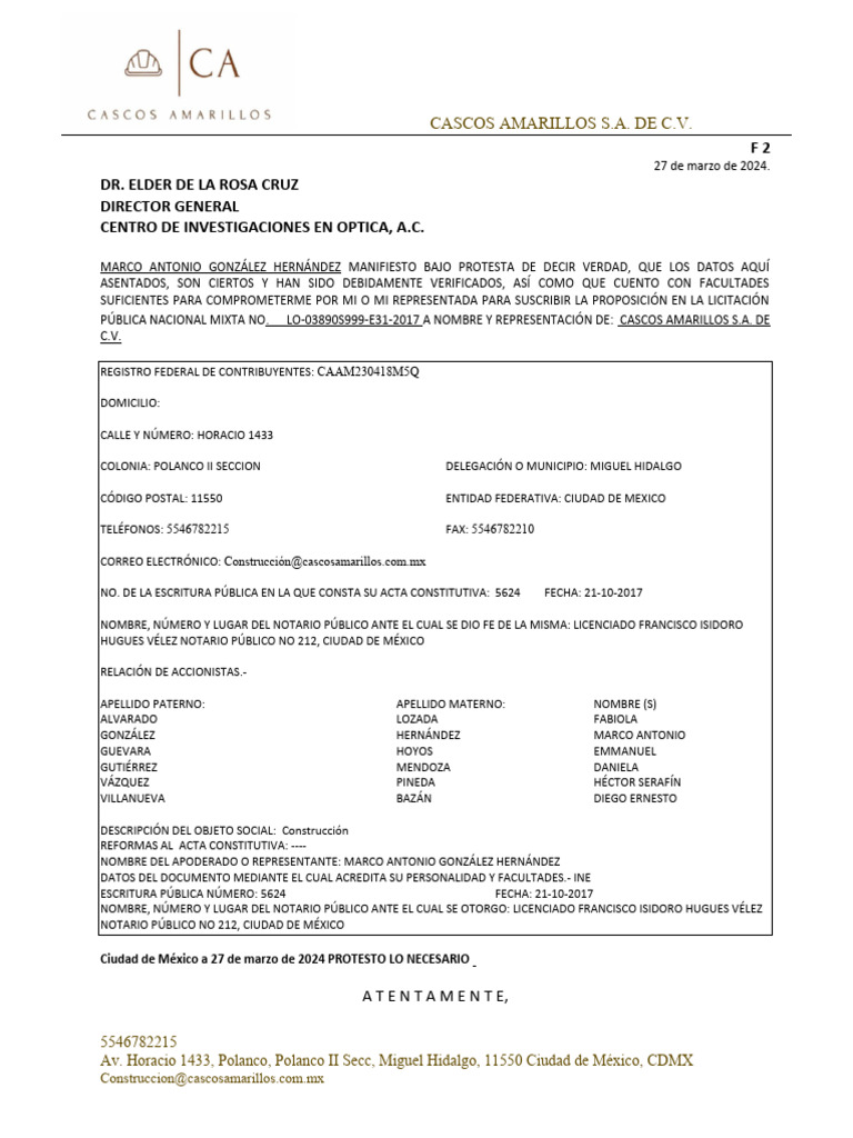 Formato F-2 | PDF | México