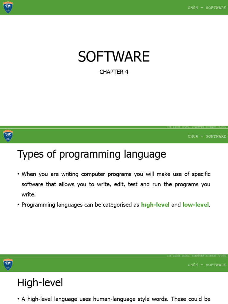 CH04 - Software | PDF | Assembly Language | Programming