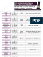 Programa de Predicación Publica: Dias, Lugares, Horarios Y Asignados Con Exhibidores de Publicaciones Portátiles