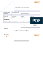 522 - Assignment 1 Frontsheet