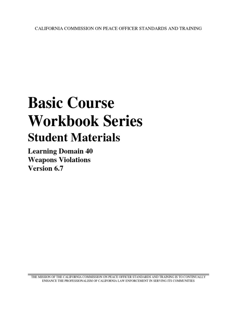 Basic course workbook series student materials pdf knife firearms