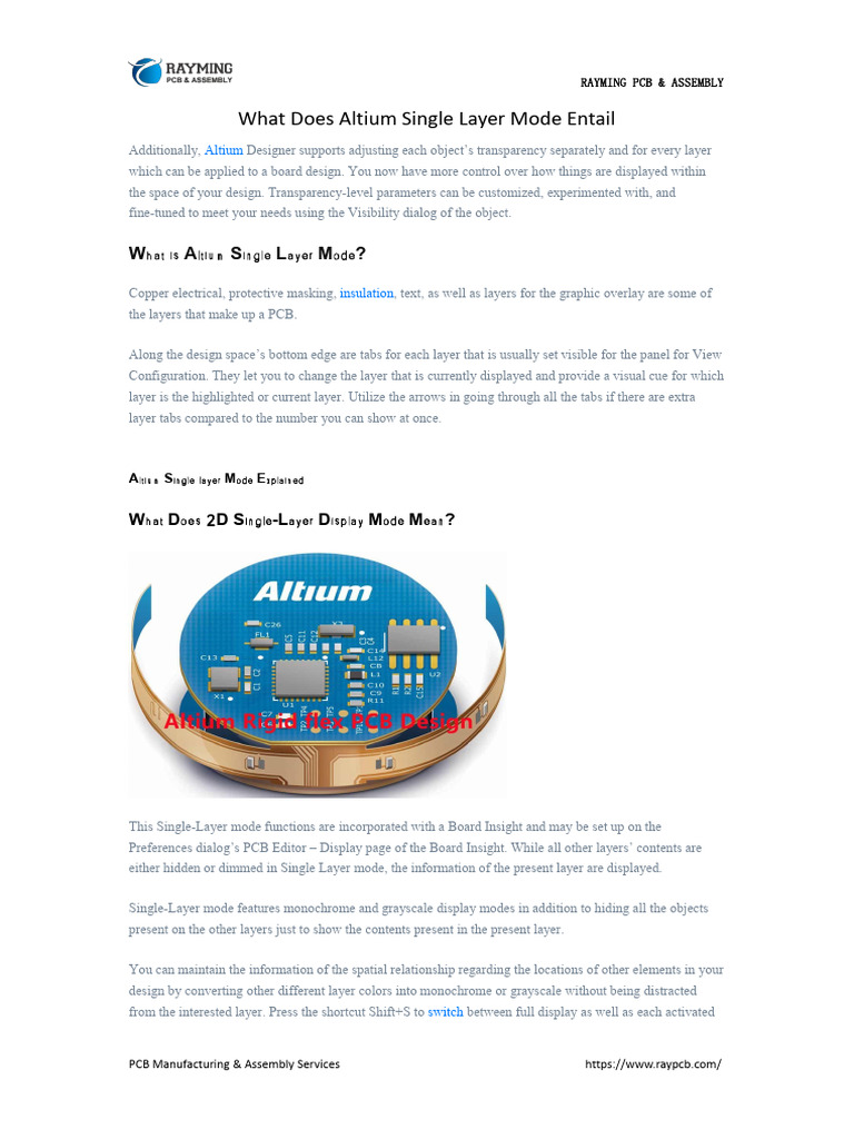 What Does Altium Single Layer Mode Entail Download Free PDF Printed