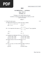 CU-2022 B.sc. (General) Mathematics Semester-4 Paper-CC4-GE4 QP