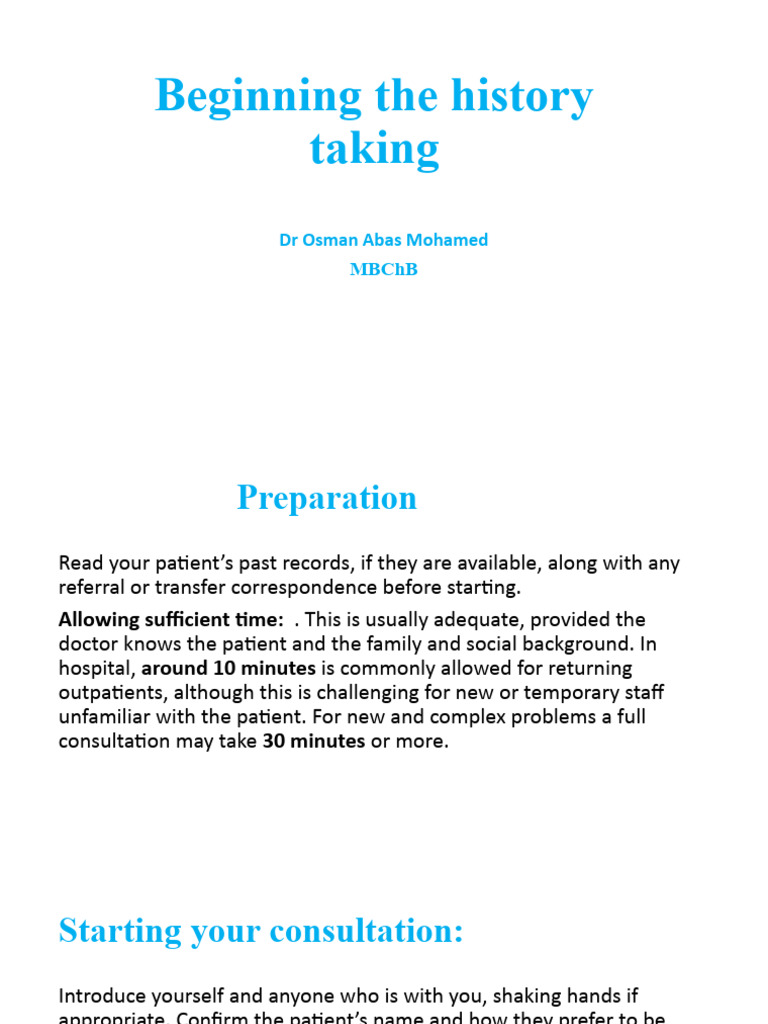 2beginning The History Taking 1 Pdf Physical Examination Allergy