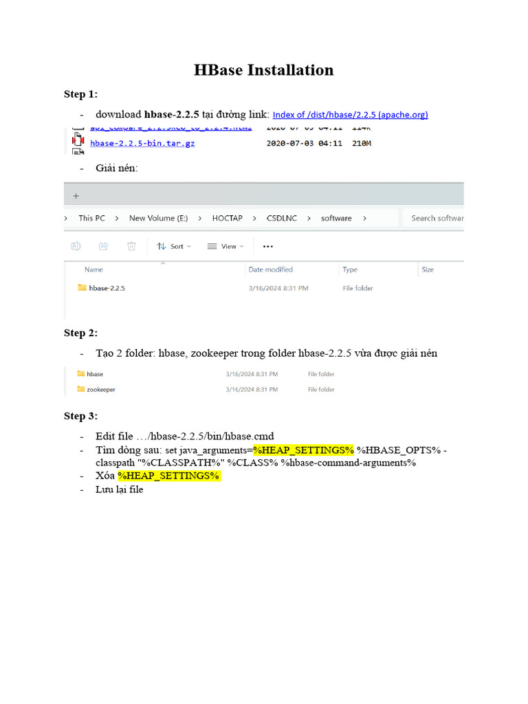 HBase 2.2.5 Installation Guide | PDF