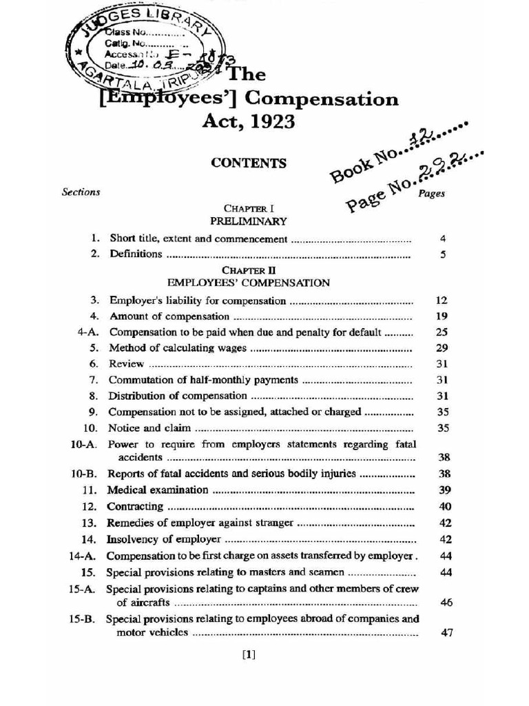 Employees Compensation Act, 1923. | PDF