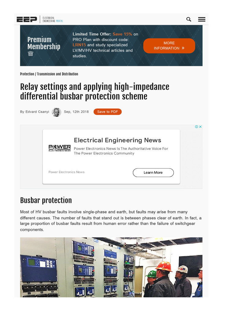 High-Impedance Busbar Protection Guide | PDF
