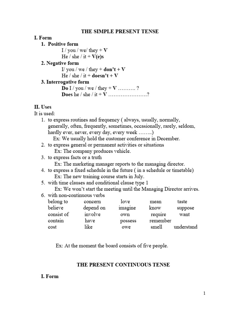 The Simple Present Tense | PDF | Clause | Grammatical Tense