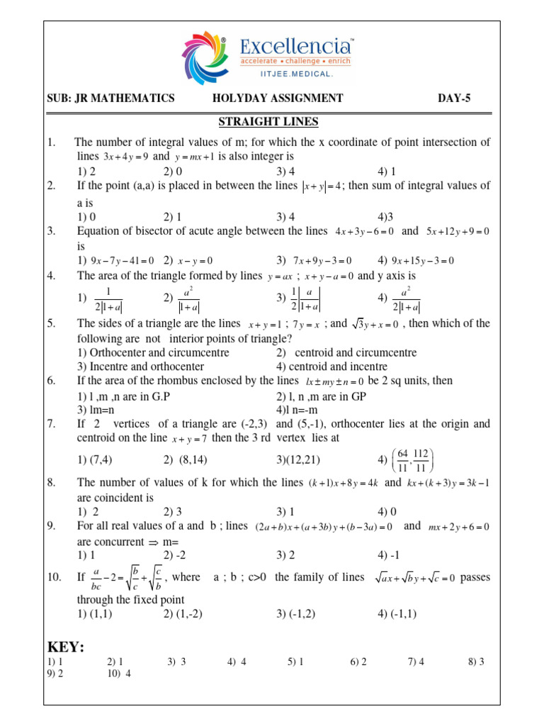 JR Maths Holyday Assignment Day 5 | PDF | Triangle | Euclidean Plane ...
