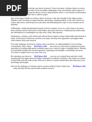 Horses Research Paper
