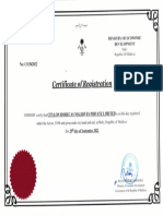 Ceylon Horecas Maldives PVT LTD Cert.