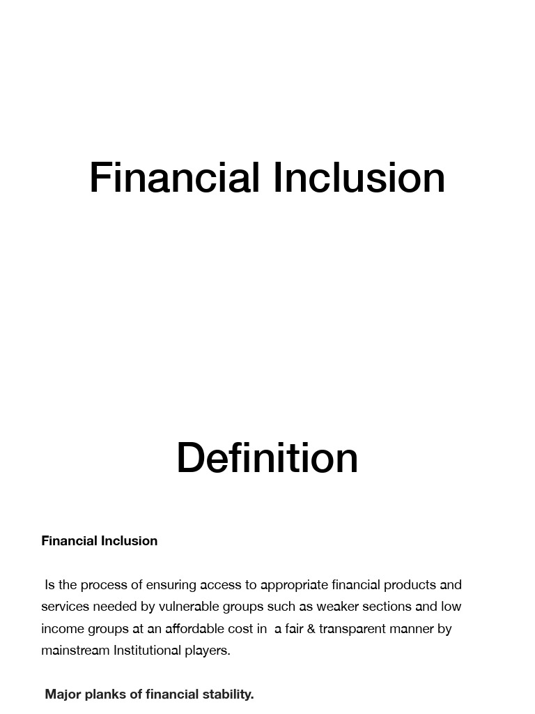 Understanding Financial Inclusion | PDF | Financial Inclusion | Banks