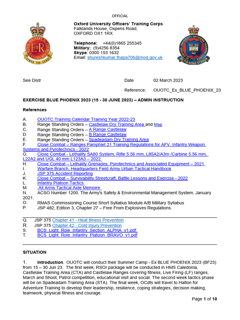 Oxford OTC Summer Camp Guide | PDF