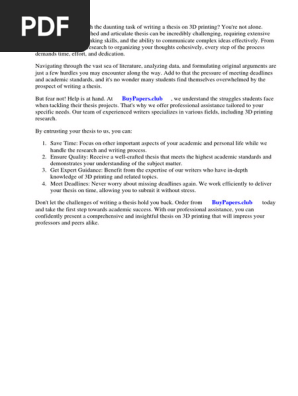 3d Printing Research Paper PDF