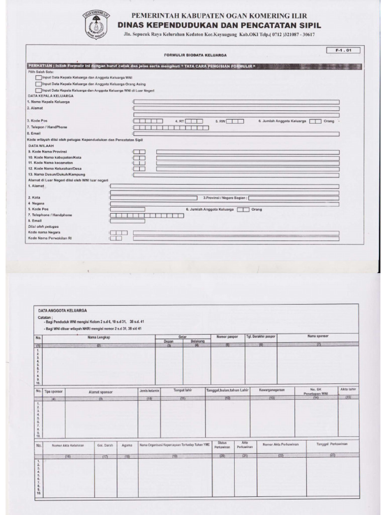 Formulir F1.01 | PDF