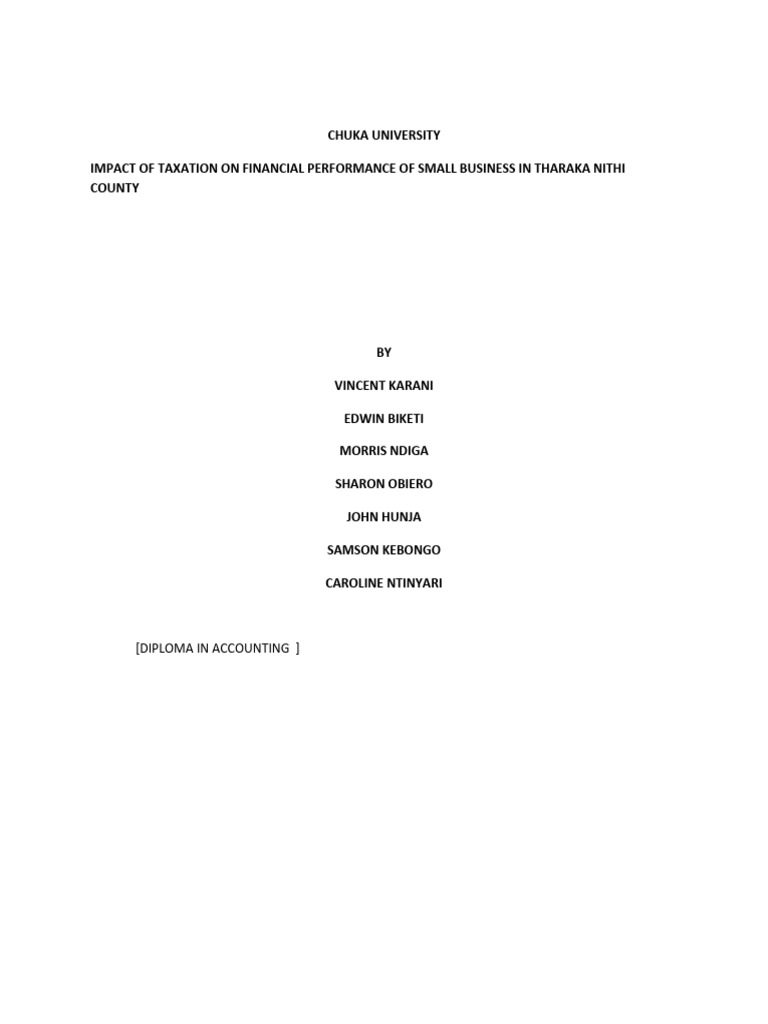 Final 1 Tax Project Chapter One | PDF | Taxes | Direct Tax