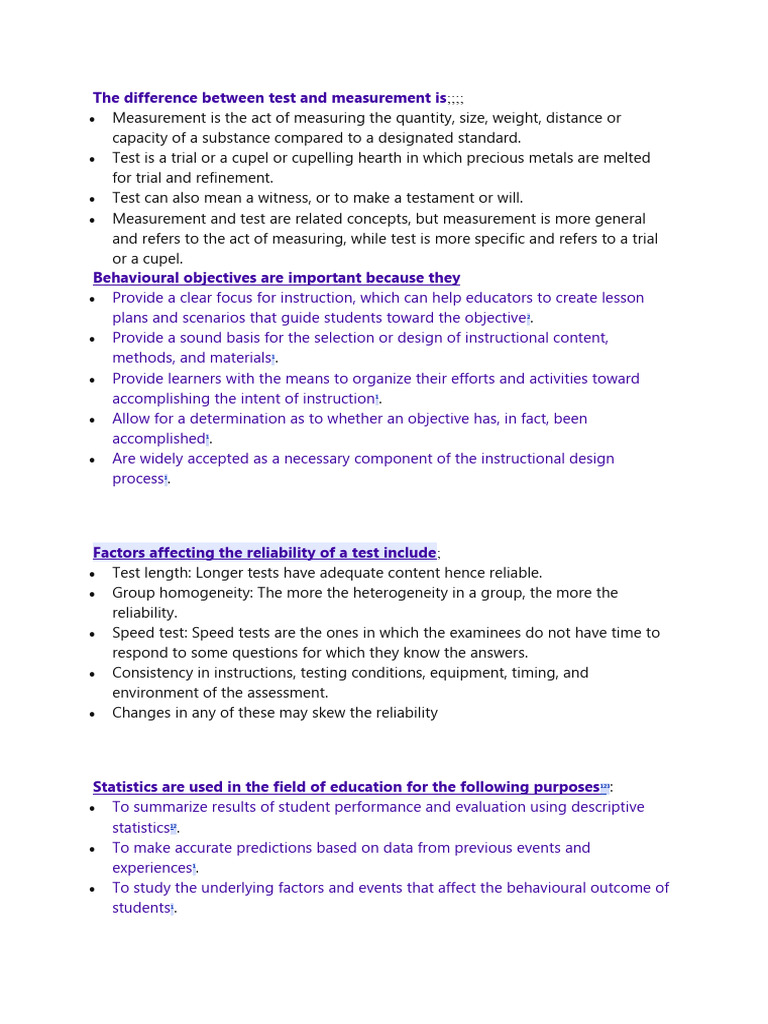 Measurement and Evaluation Answers | PDF | Educational Assessment ...