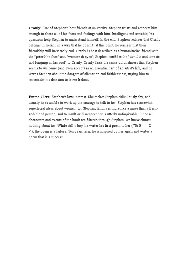 Cranly and Emma in Stephen's Journey | PDF