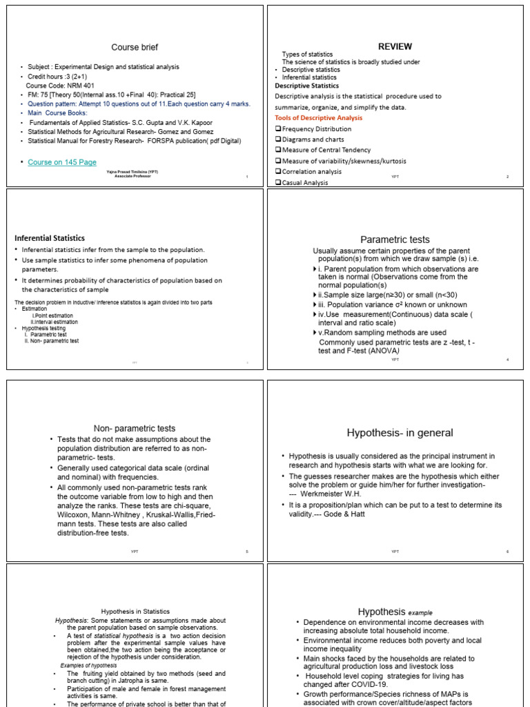 EXPERIMENTAL DESIGN AND STATICAL ANALYSIS Merge | PDF | Student's T ...