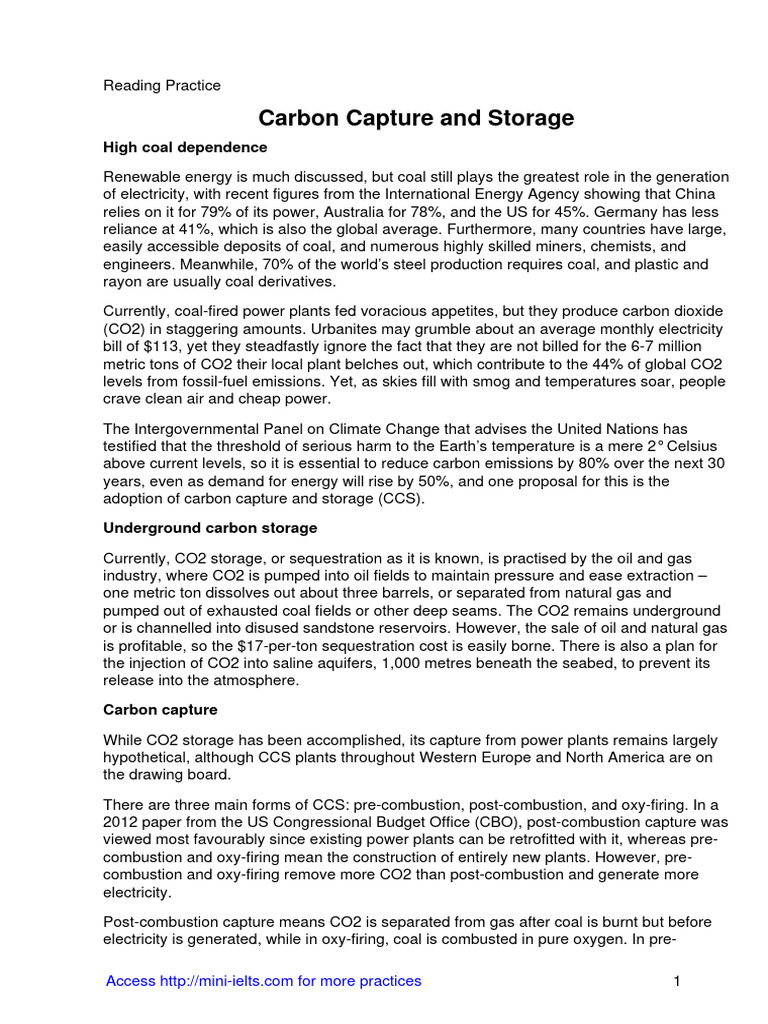 Carbon Capture And Storage Pdf Carbon Capture And Storage Coal