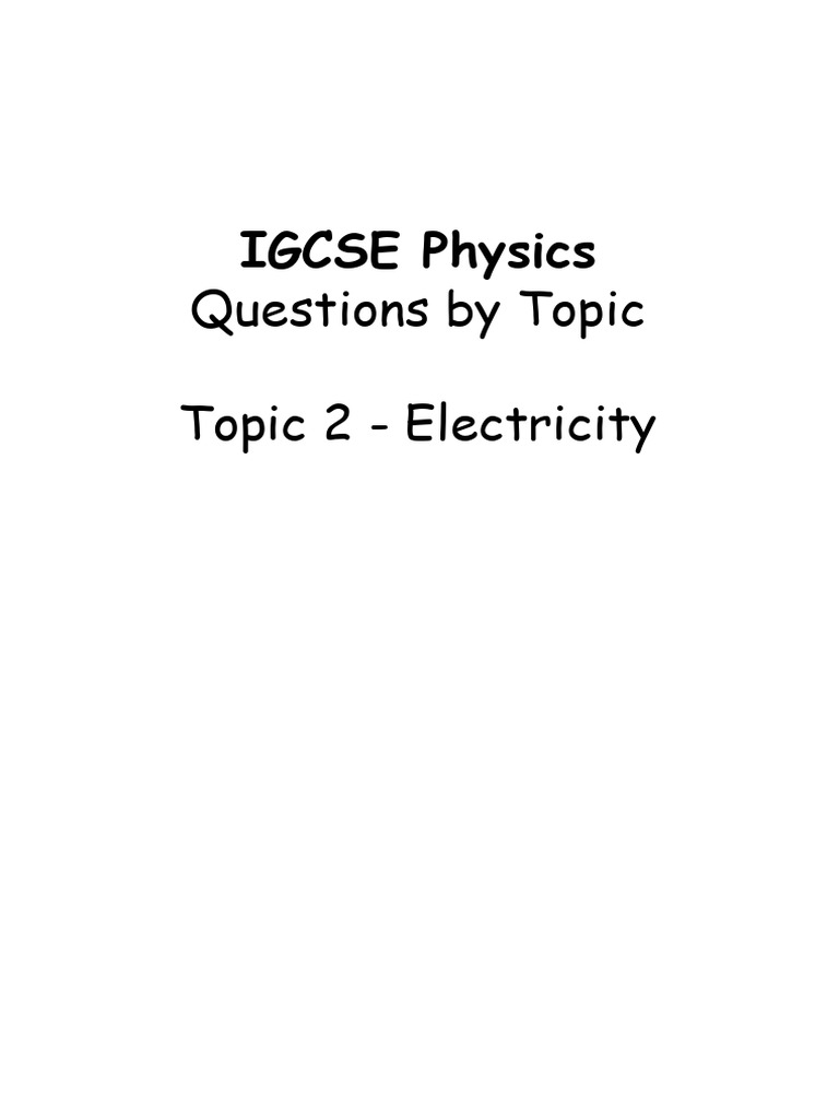 02 Electricity Questions PDF Electricity