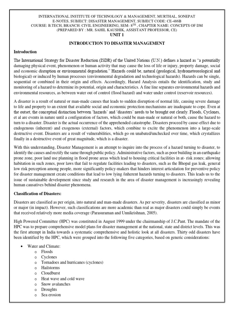 Disaster Management Project................................ | PDF ...