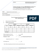 PFE 1 Measurement Activity Sheet