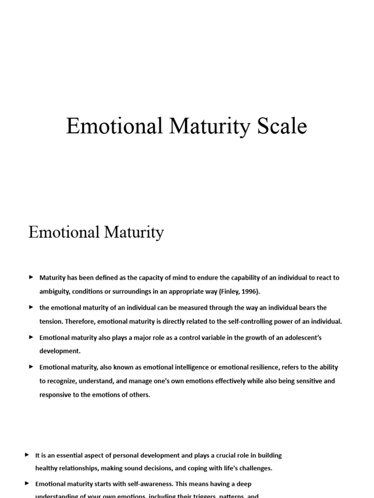 Emotional maturity scale pdf psychological resilience emotions