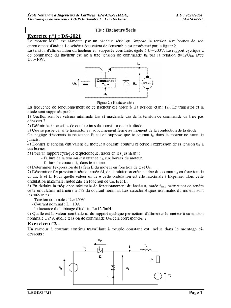 Rapport cyclique des hacheurs série | PDF | Inducteur | Électrotechnique