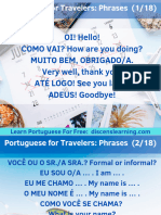 Portuguese For Travelers - Phrases Cheat Sheet