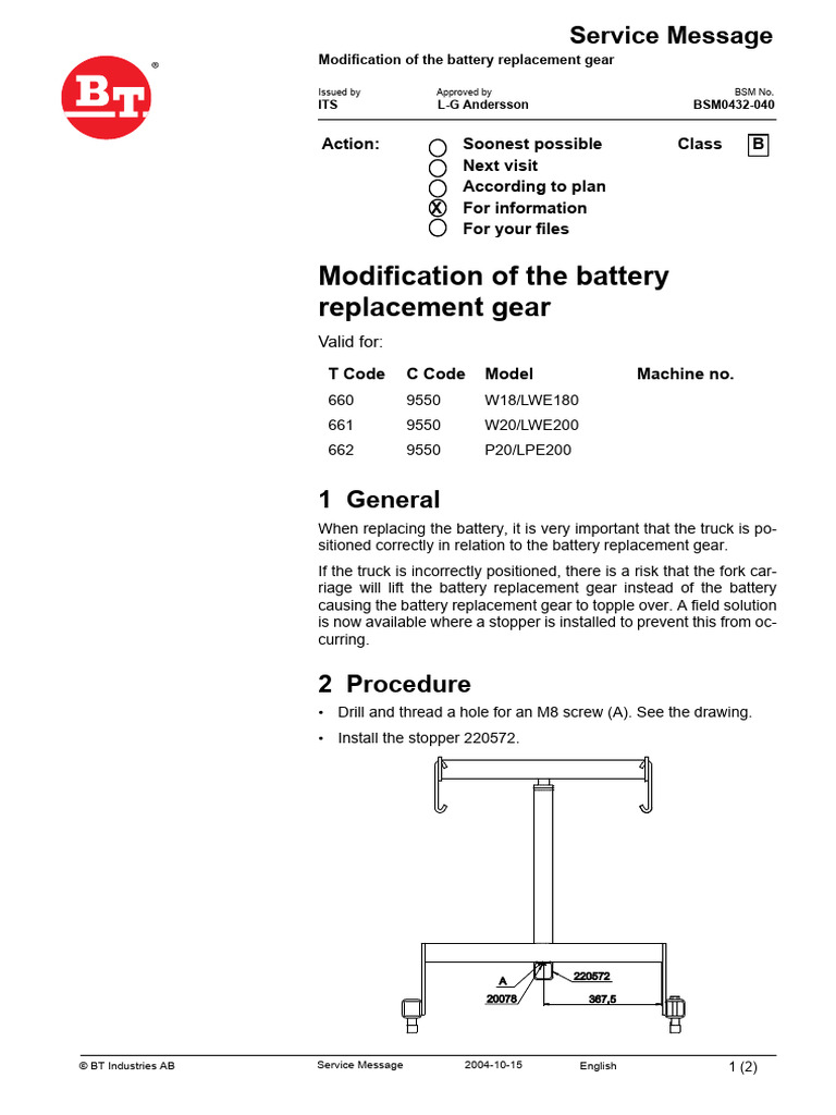 Battery Replacement Gear Modification Guide | PDF