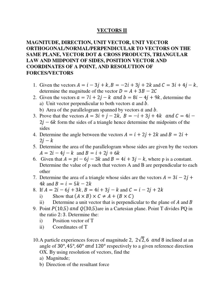 Unit Vectors and Force Resolution | PDF
