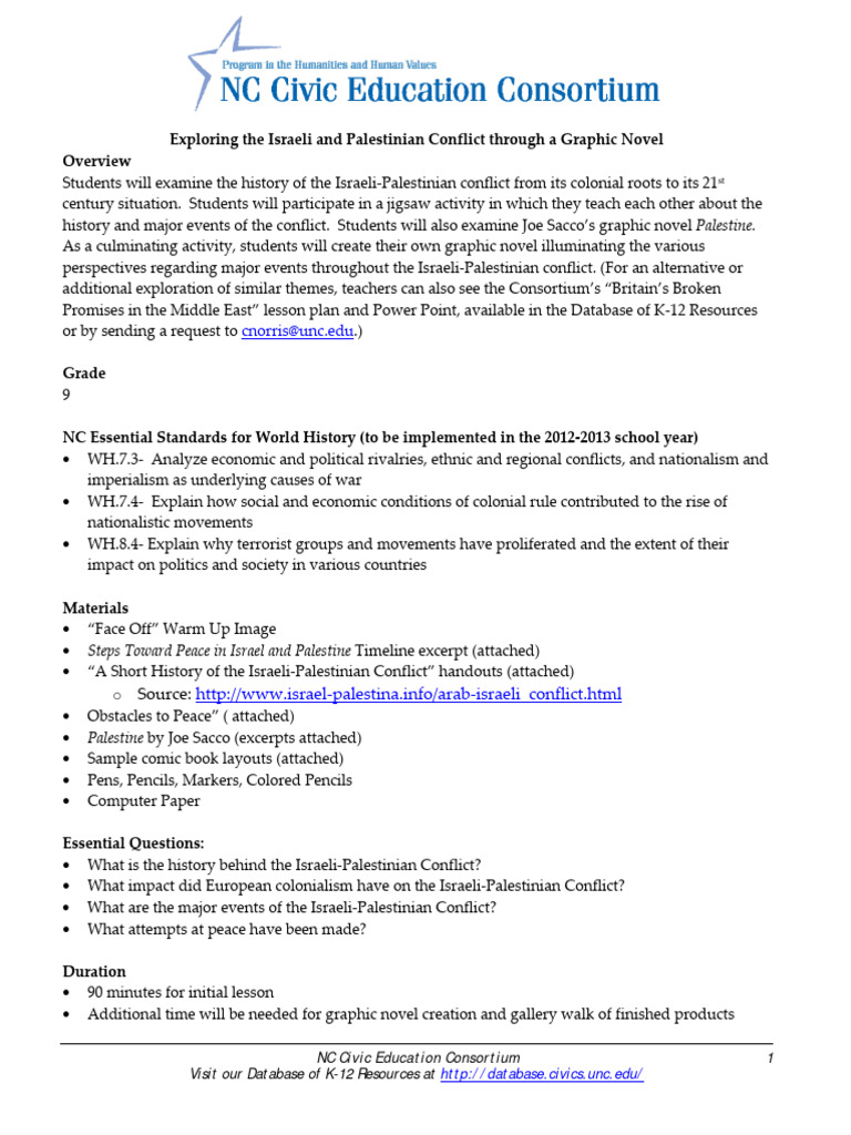 Israel Palestine Graphic Novel | PDF | Israeli–Palestinian Conflict