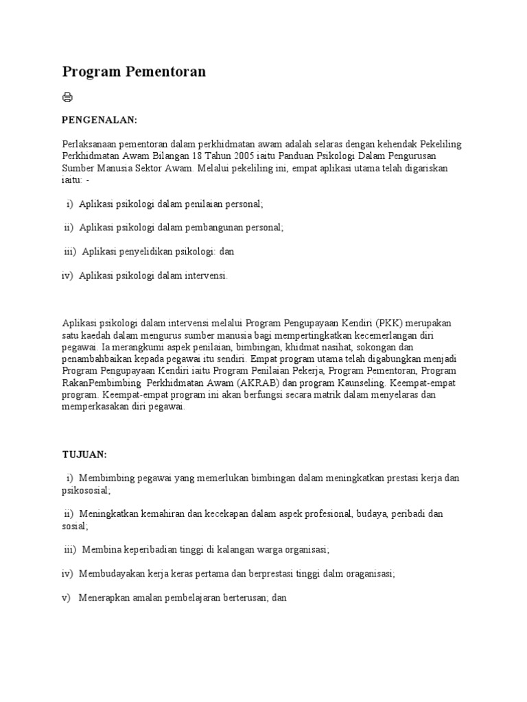 Program Pementoran 4 LDP | PDF