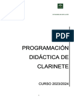 PROGRAMACION DIDACTICA DE CLARINETE - Curso 2023-24